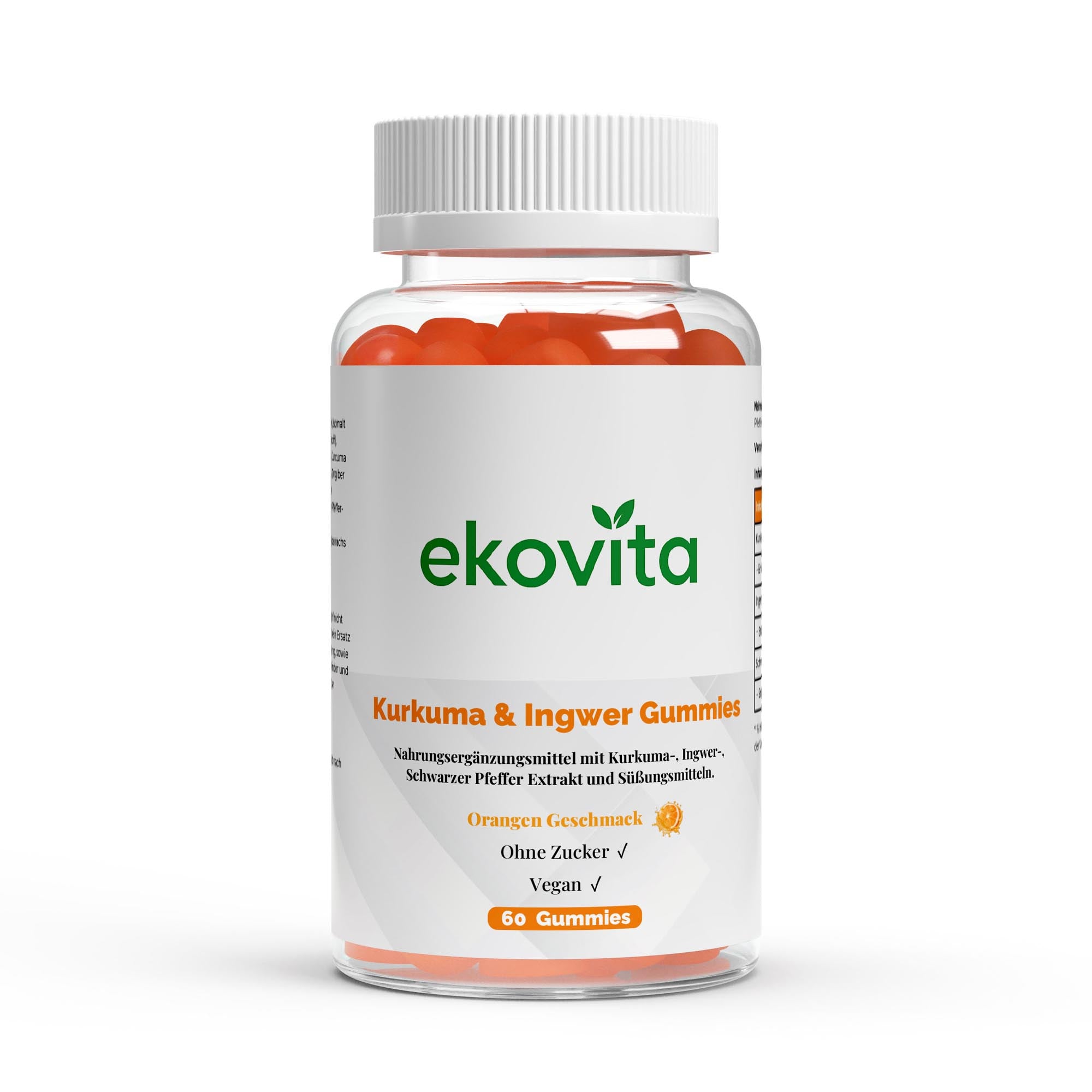 Kurkuma + Ingwer + Schwarzer Pfeffer Gummies - 60 Stk.