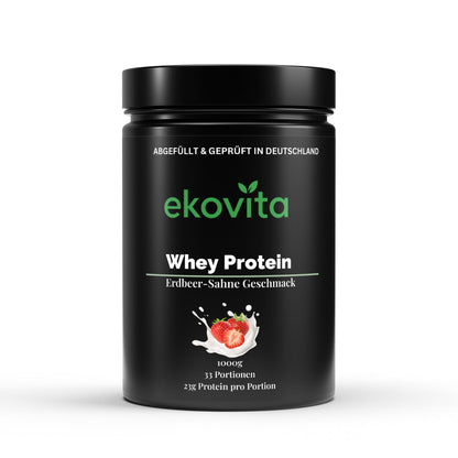 Premium Whey Protein Erdbeere in einer stilvollen Verpackung von ChanceToBrand.