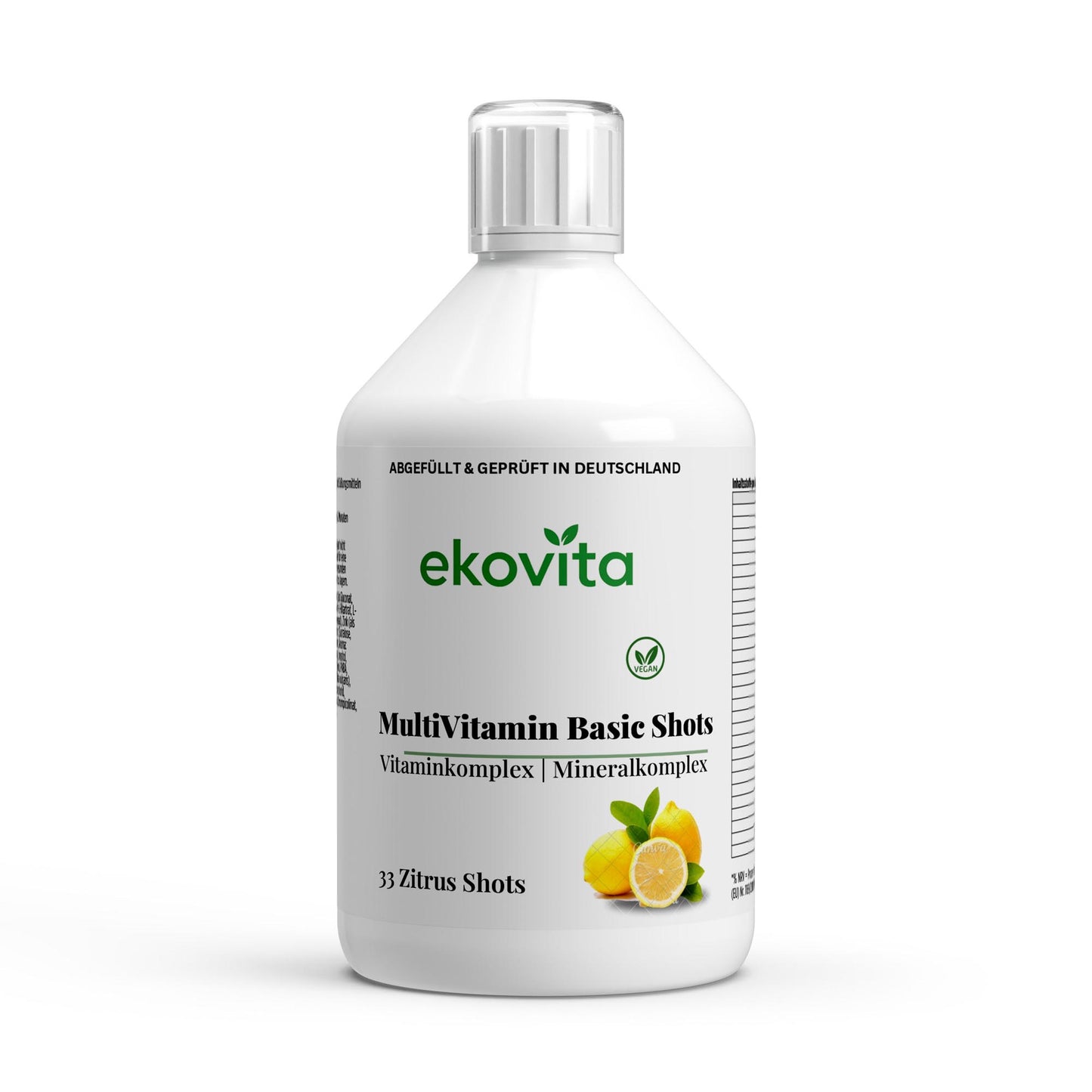 Multivitamin Basic Shots Plus+ von ekovita – vegan und hochdosiert zur Stärkung des Immunsystems.