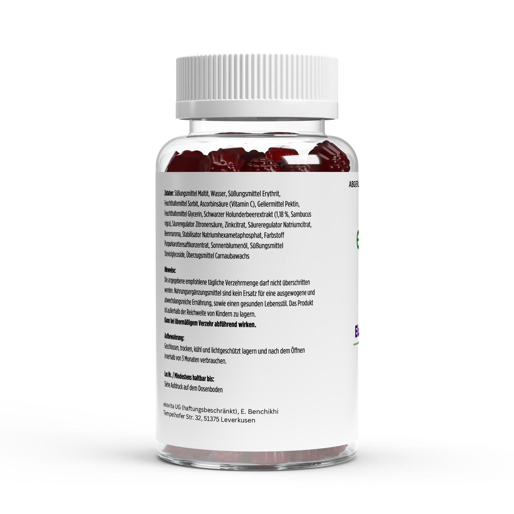 Verpackung der ChanceToBrand Holunderbeeren Gummies, ideal für die tägliche Immunstärkung.