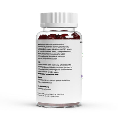 Verpackung der ChanceToBrand Holunderbeeren Gummies, ideal für die tägliche Immunstärkung.