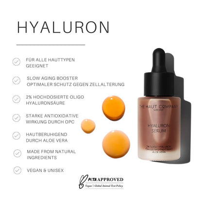 Verpackung des ekovita Hyaluron Serums in stilvollem Design, perfekt für Anti-Aging Routine.