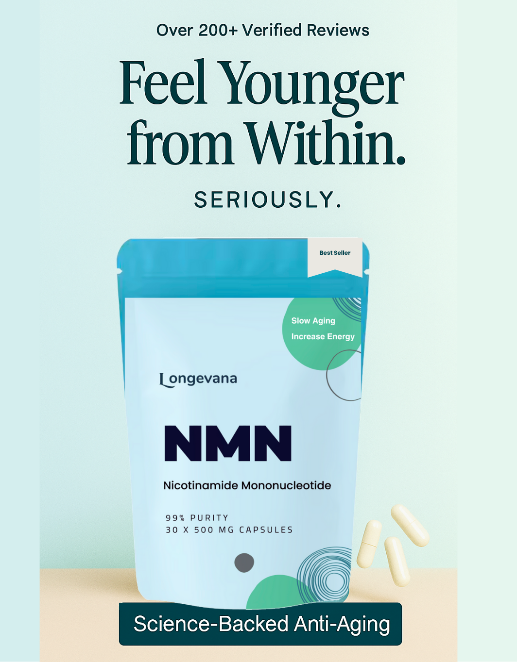 Anwendung der NMN Kapseln als Teil deiner täglichen Gesundheitsroutine.
