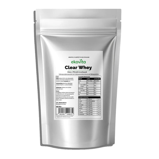 Clear Whey Protein Eistee Pfirsich 500g von ChanceToBrand, ideal für eine erfrischende Proteinaufnahme.