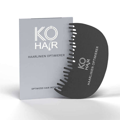 Anwendung des KÖ-HAIR Haarlinien Optimierers, der effektive Inhaltsstoffe für die Haarpflege enthält.