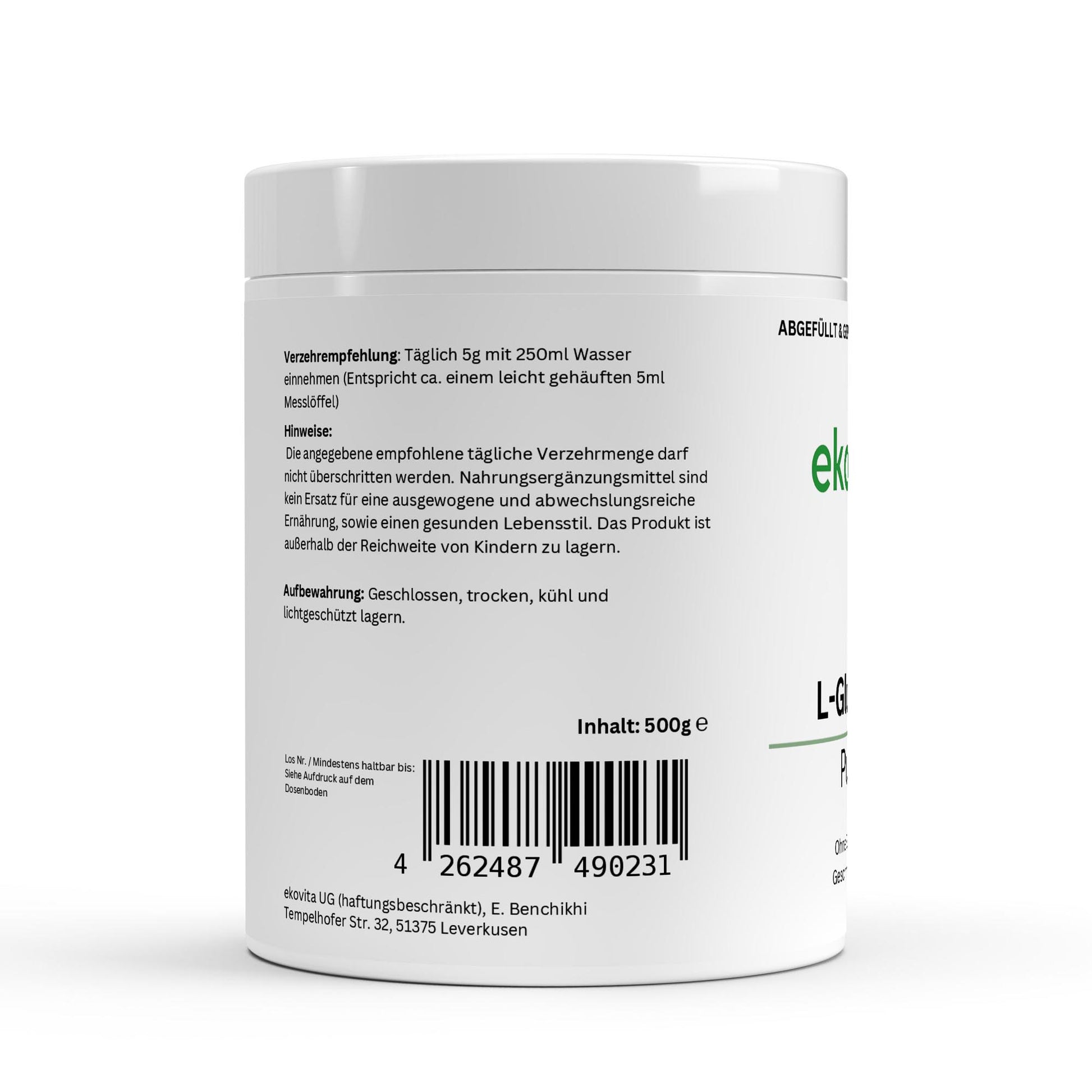 L-Glutamin Pulver von ChanceToBrand, hergestellt in Deutschland, für schnellere Regeneration.