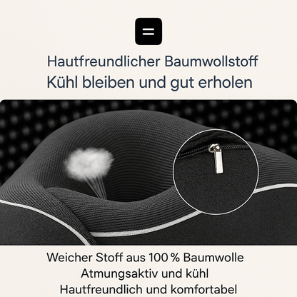 Angenehme Oberfläche des Nackenkissens mit atmungsaktivem Material für optimalen Komfort.