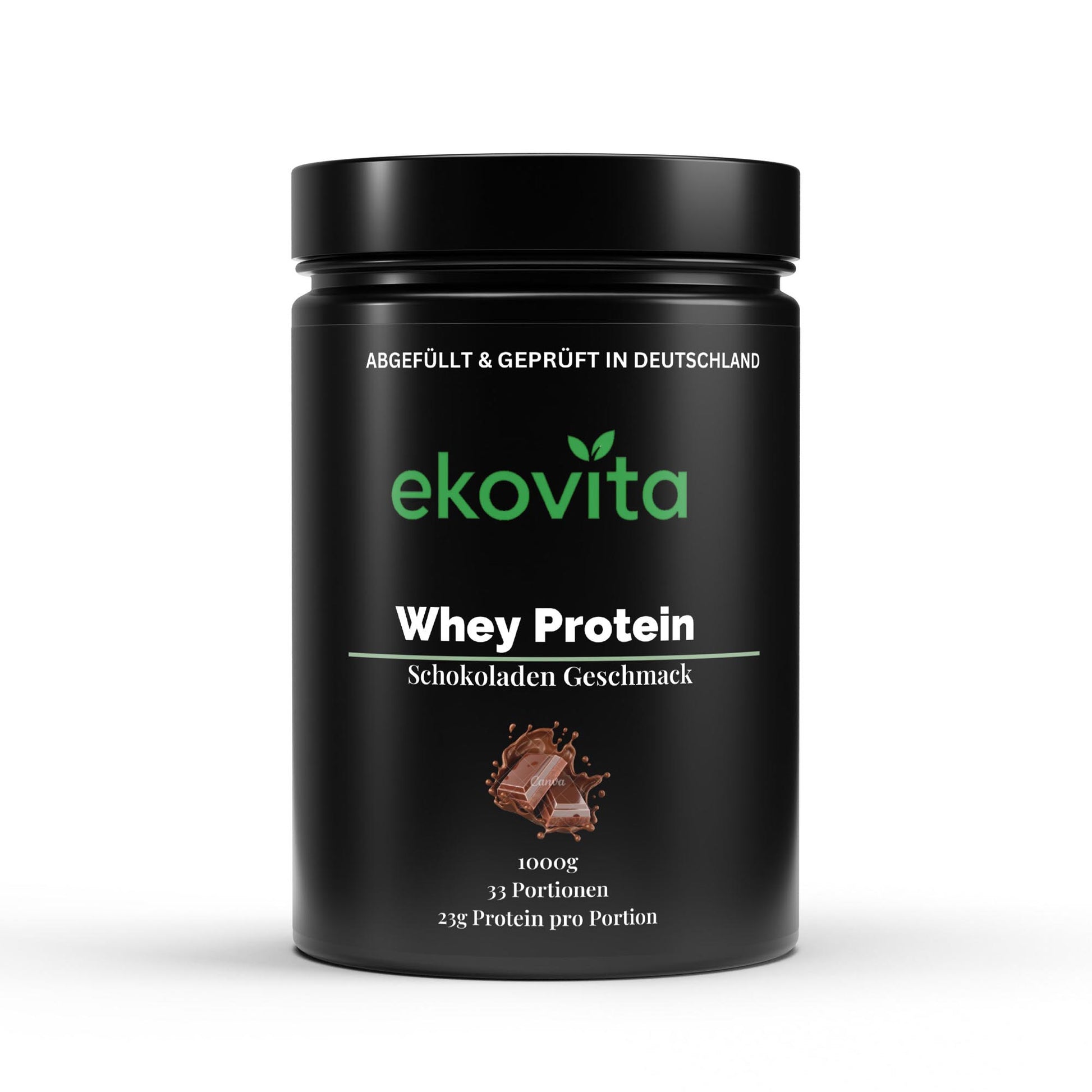 Premium Whey Protein in Schokoladengeschmack für Muskelaufbau und Fitness, 1.000g von ekovita.