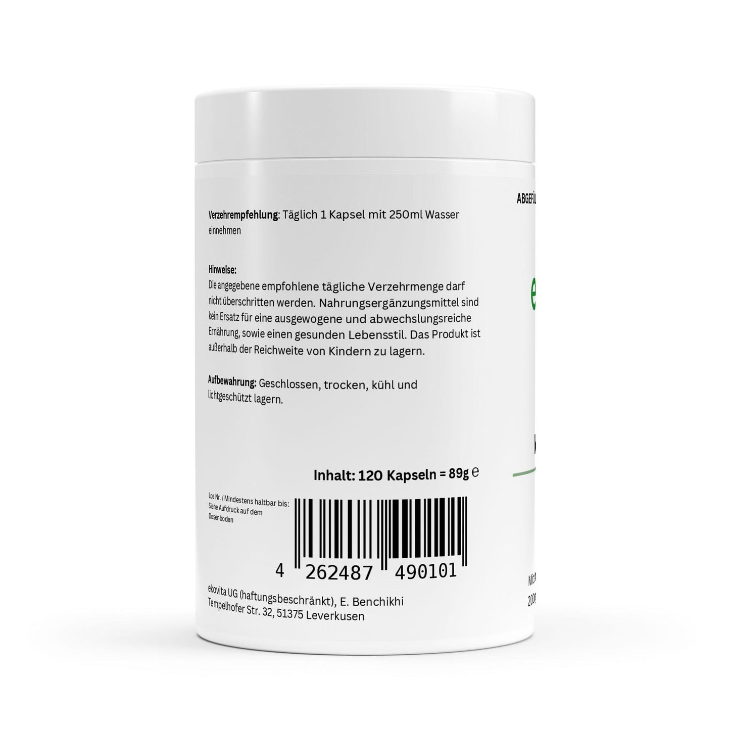 Verpackung des Mariendistel Komplex, vegan und reich an wichtigen Nährstoffen für die Lebergesundheit.