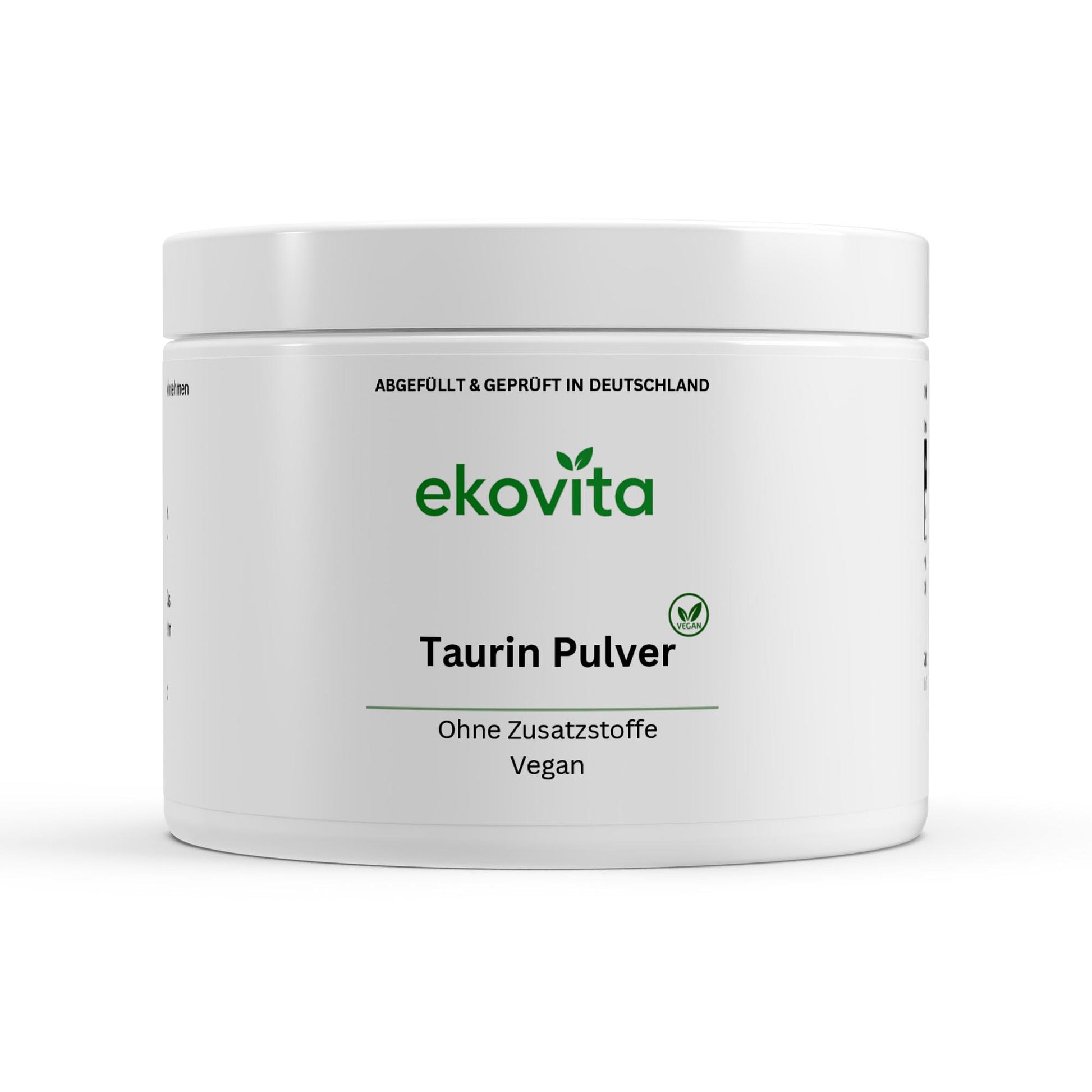 Taurin Pulver 250g von ChanceToBrand in einer offenen Verpackung, ideal für veganen Energieboost.