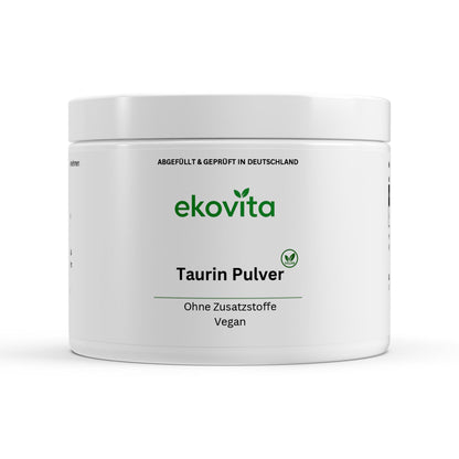 Taurin Pulver 250g von ChanceToBrand in einer offenen Verpackung, ideal für veganen Energieboost.