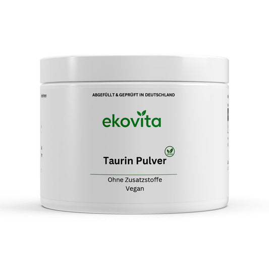 Taurin Pulver 250g von ChanceToBrand in einer offenen Verpackung, ideal für veganen Energieboost.