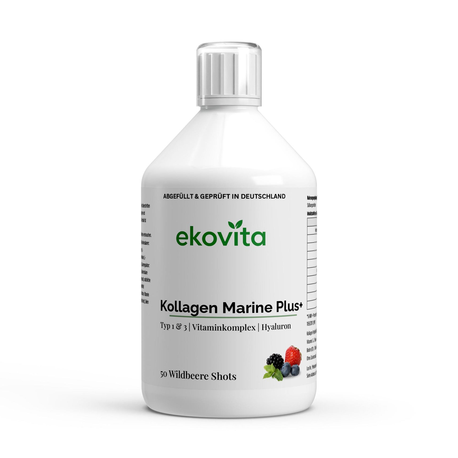 Kollagen Marine Plus+ Wildbeere 500ml von ChanceToBrand zur Förderung der Hautelastizität.
