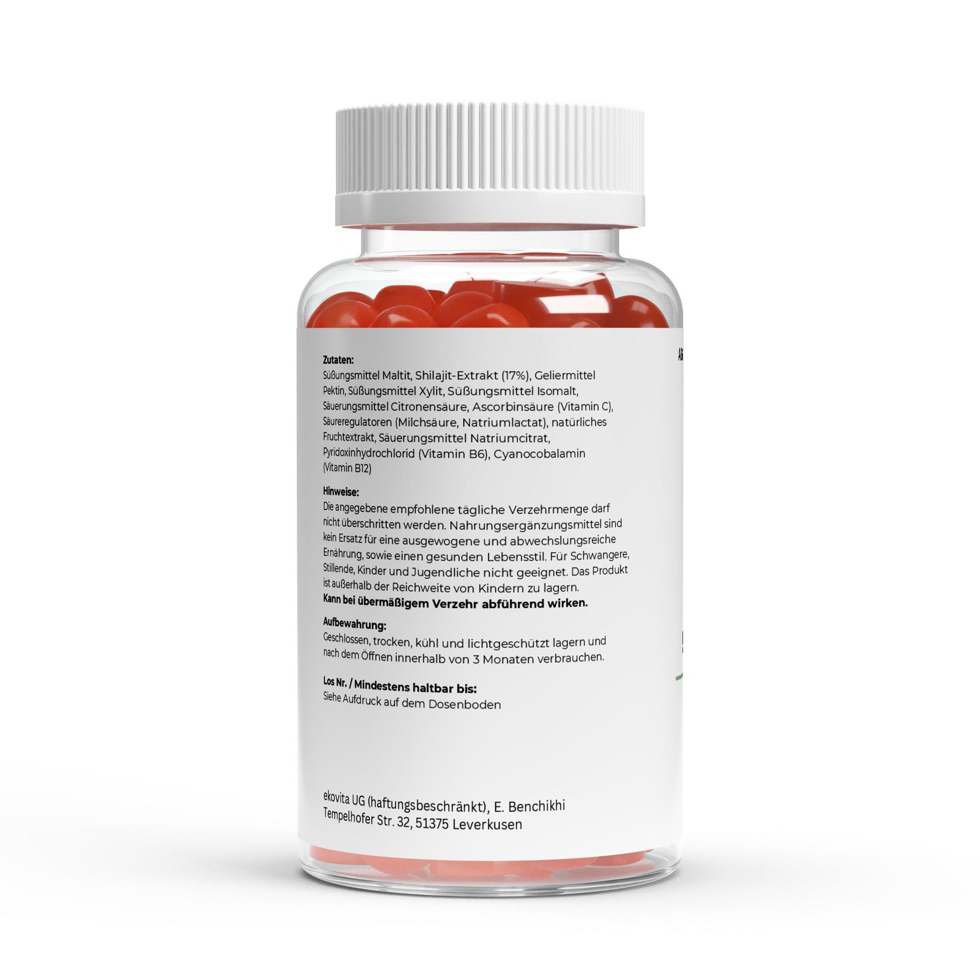 Detailaufnahme der Shilajit Gummies, angereichert mit Vitamin C, für eine natürliche Vitalitätssteigerung.