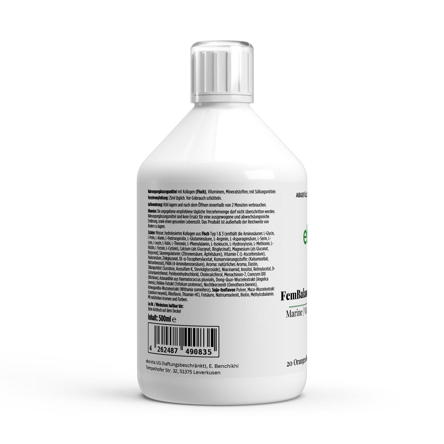Anwendung von FemBalance Shots Plus+, ideal zur Unterstützung des hormonellen Gleichgewichts und Kollagenbildung.