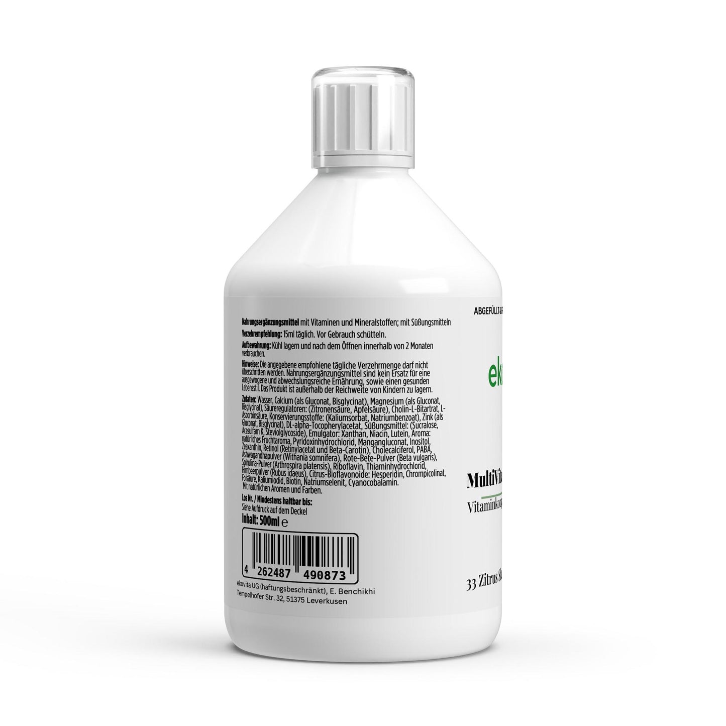 Anwendung der hochdosierten ekovita Multivitamin Shots – ideal für eine gesunde Ernährung.