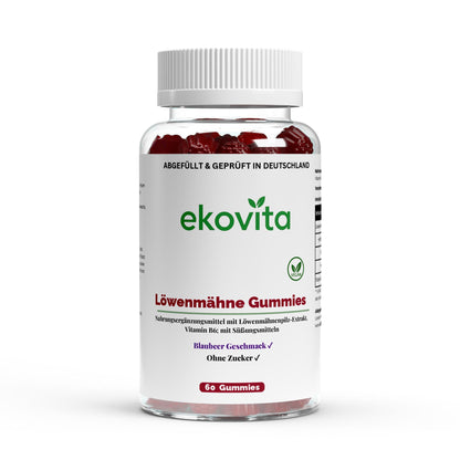 Löwenmähne Gummies mit Vitamin B6 in einer ansprechenden Verpackung von ChanceToBrand, vegan und gesund.