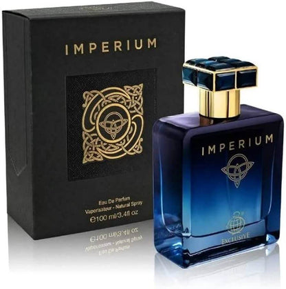 Detailaufnahme der Verpackung des Imperium Eau de Parfum von Luxus Aroma, stilvolles Design und luxuriöse Verarbeitung.