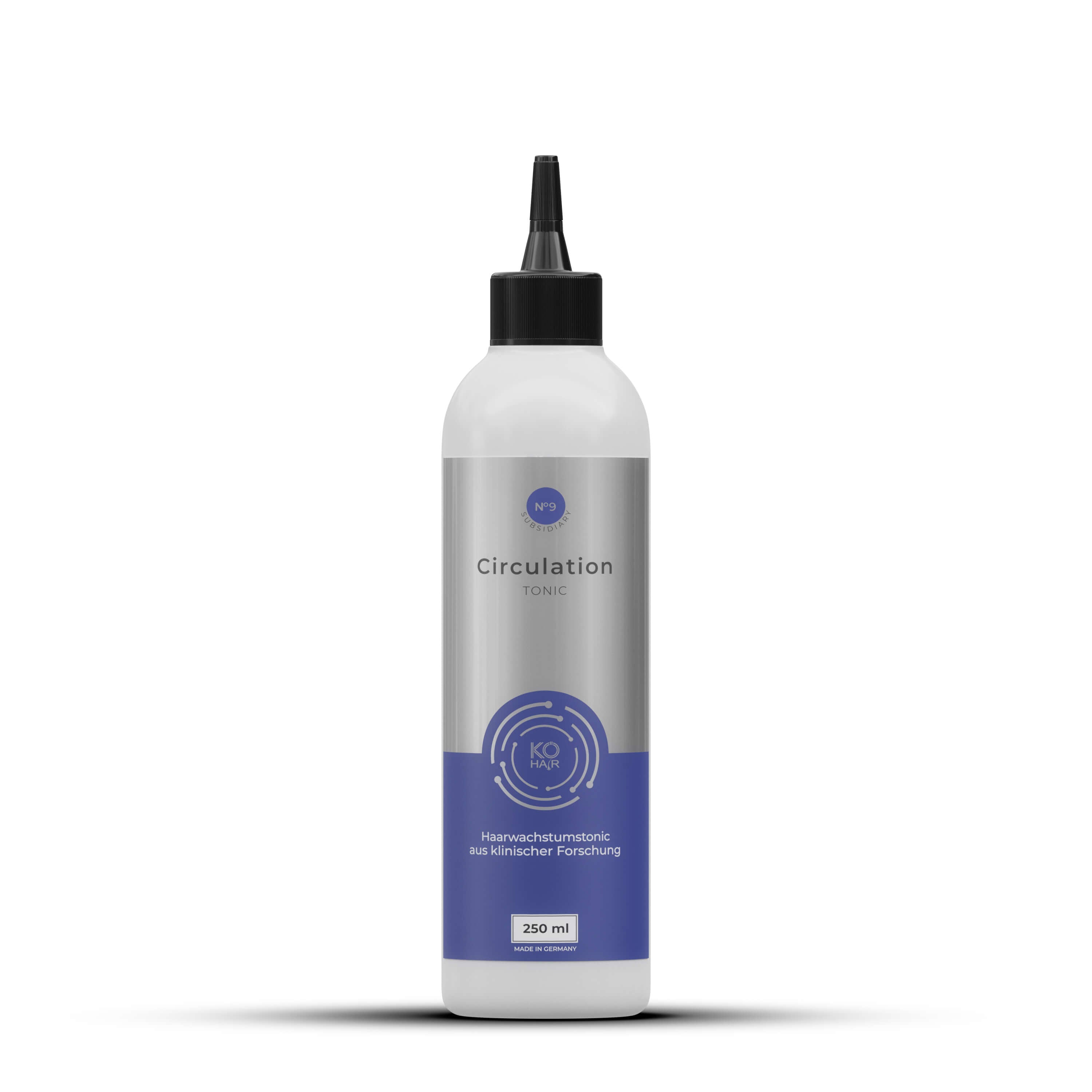 Premium Haarwachstums-Tonic Circulation Tonic in stilvoller Flasche für effektive Haarpflege.