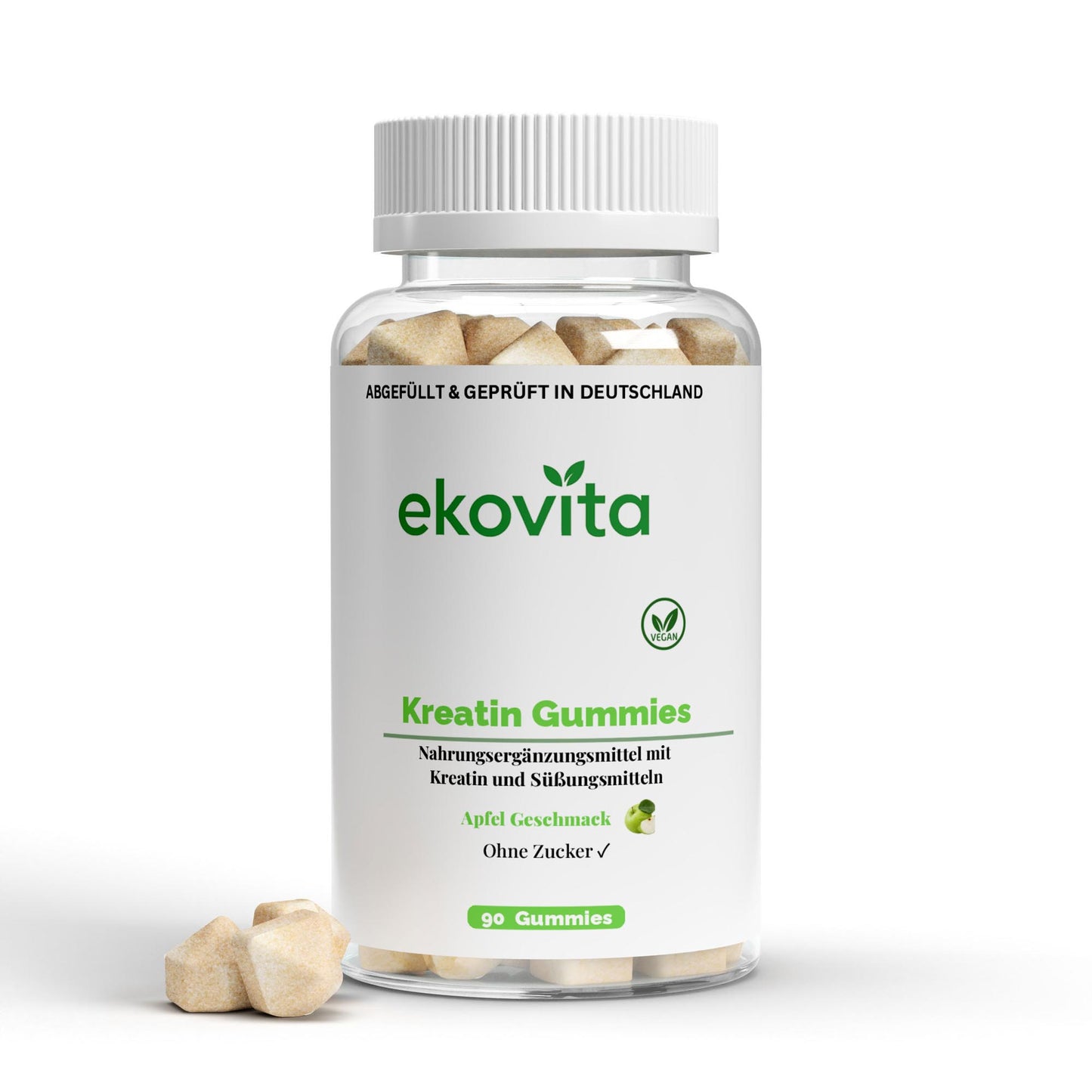 Fitnessbegeisterte genießen kreative, laborgeprüfte Kreatin Gummies in einer sportlichen Umgebung.