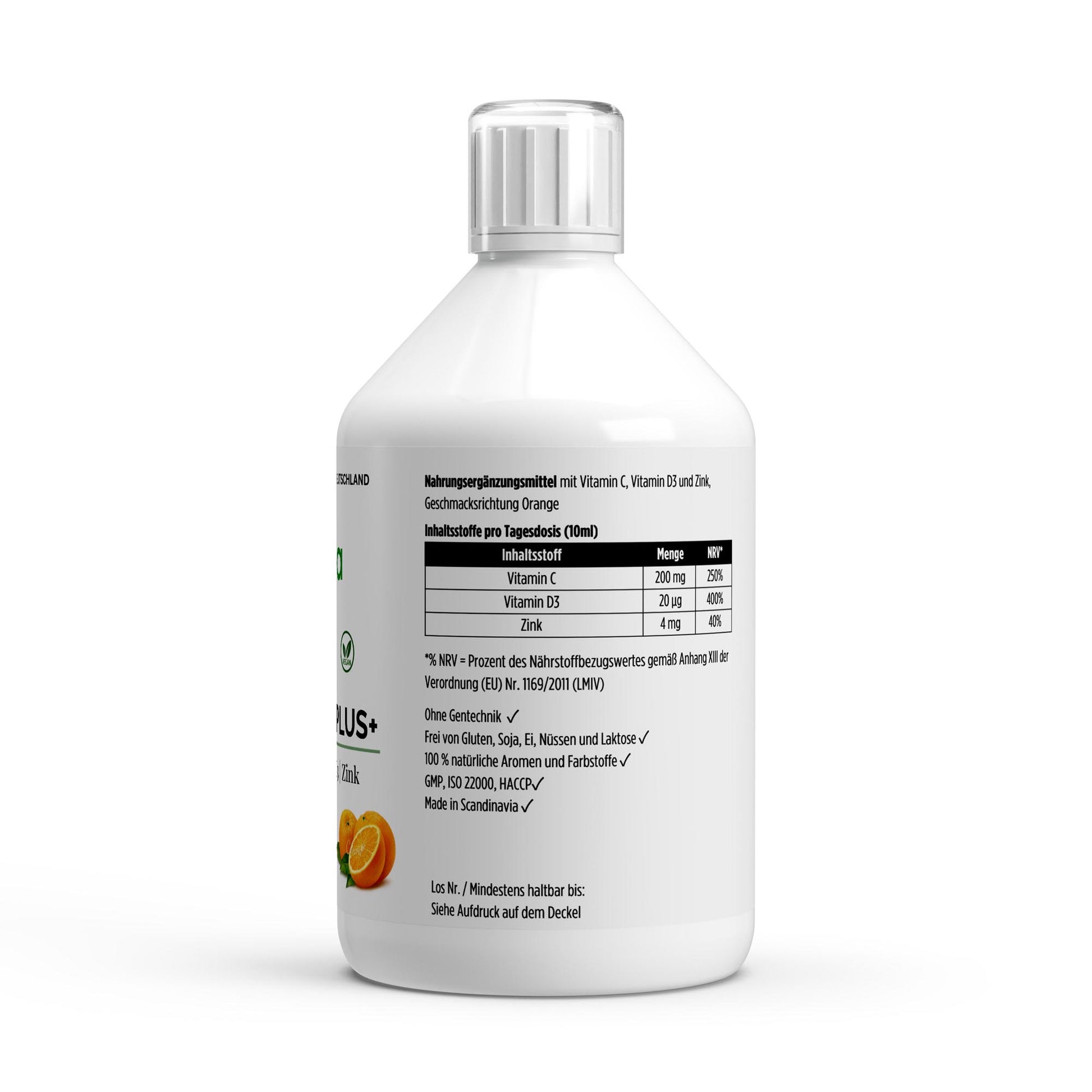 Detailansicht der Verpackung der Vita Shield Plus Shots für effektive Immununterstützung.