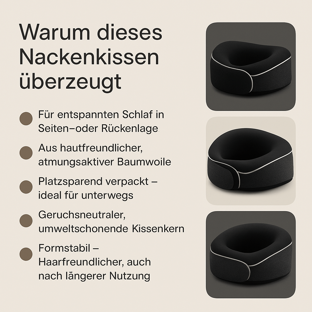 Nackenkissen für die optimale Unterstützung des Nackens nach Haartransplantationen.