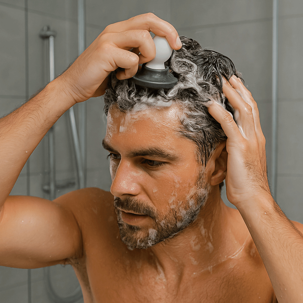 Verpackung des Kopfhaut Stimulierers von ekovita KÖ-HAIR, ideal für die tägliche Haarpflege.