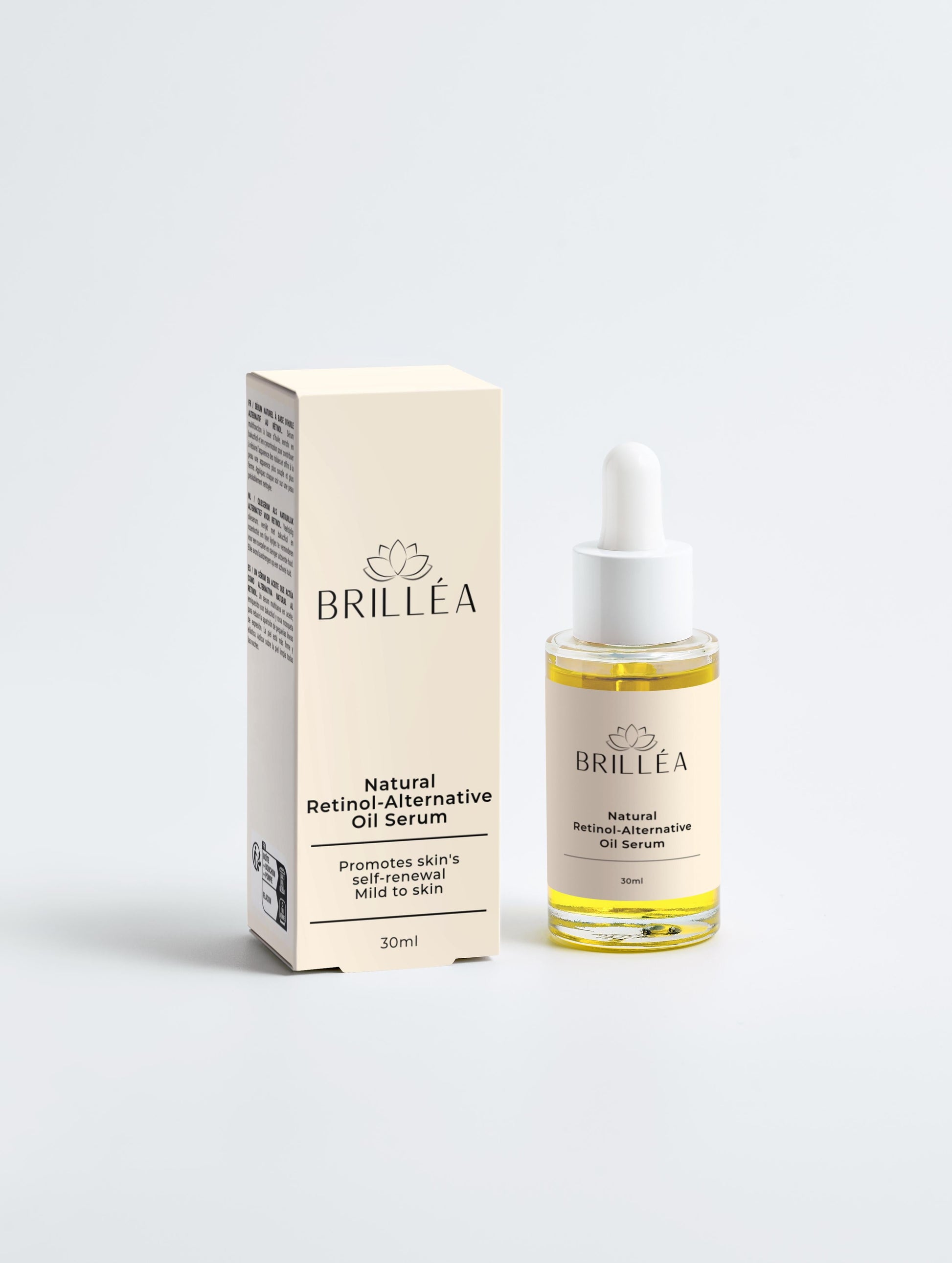 Natural Retinol-Alternative Oil Serum von ekovita in einer eleganten Flasche für Anti-Aging-Hautpflege.