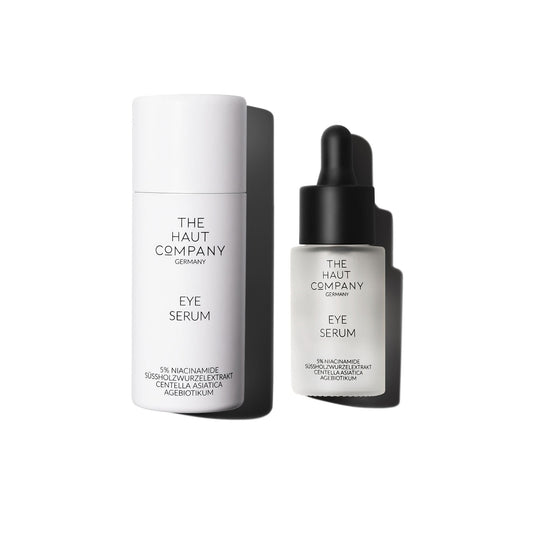 Premium Eye Serum Mini von ekovita in eleganter Flasche für Anti-Aging Hautpflege.