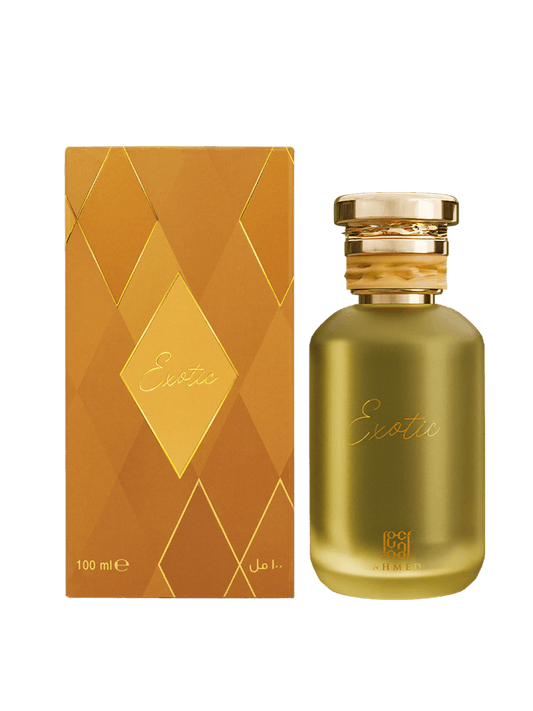 Ahmed Al Maghribi Exotic Eau de Parfum 100ml in eleganter Flasche für luxuriöse fruchtige Düfte.