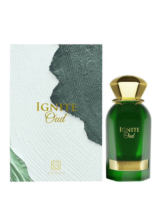 Ahmed Al Maghribi Ignite Oud Eau de Parfum 60ml in eleganter Flasche, ein Duft für Frauen mit hochwertigem Oud.