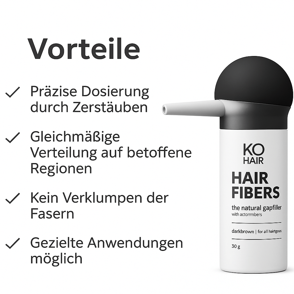 KÖ-HAIR Applikator in der Hand, zeigt die Benutzerfreundlichkeit für perfekte Ergebnisse.