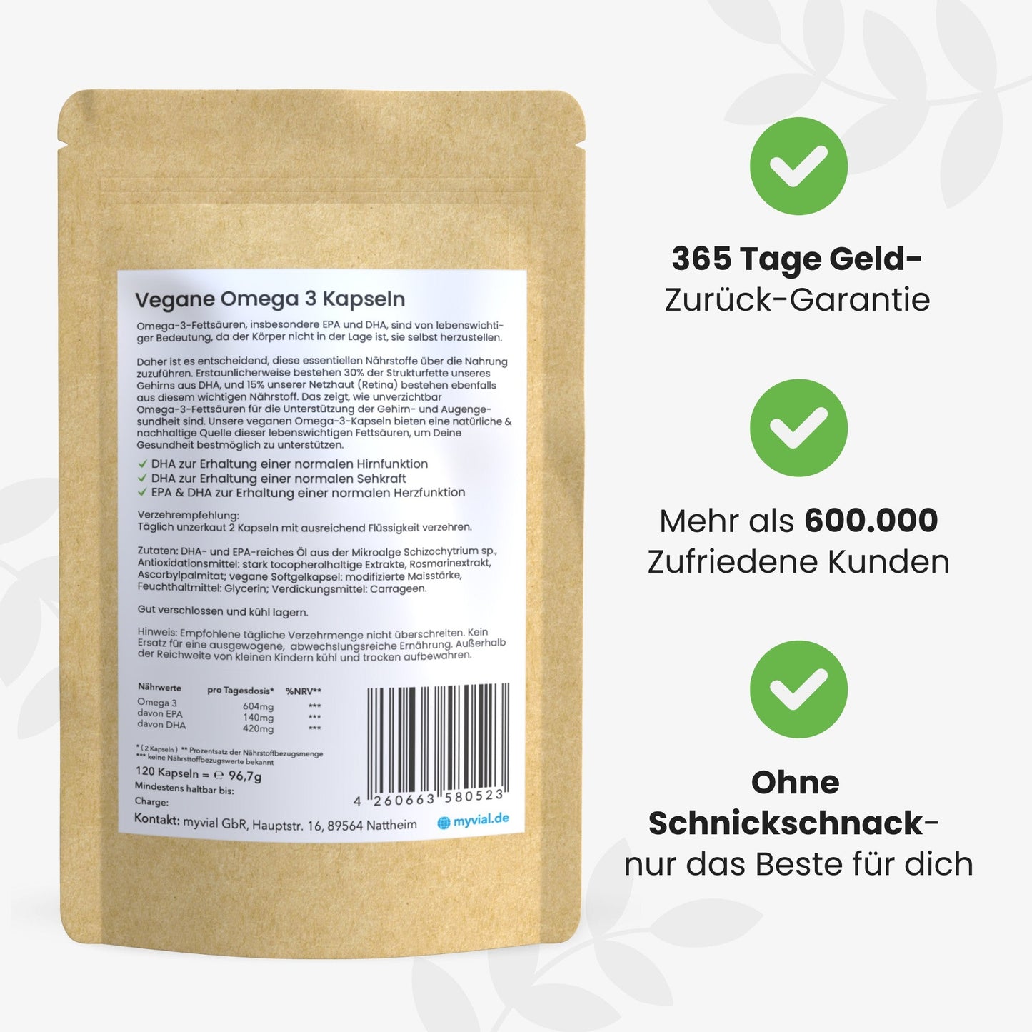 Omega 3 Kapseln aus Algenöl - Vegan