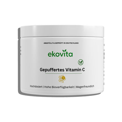 Detailansicht der veganen Vitamin C Kapseln, ideal zur Unterstützung des Immunsystems.