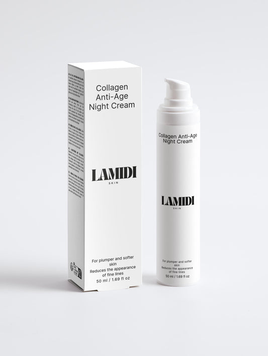 Collagen Anti-Age Nachtcreme von Lamidibeauty, ideal für eine regenerierende Hautpflege vor dem Schlafengehen.