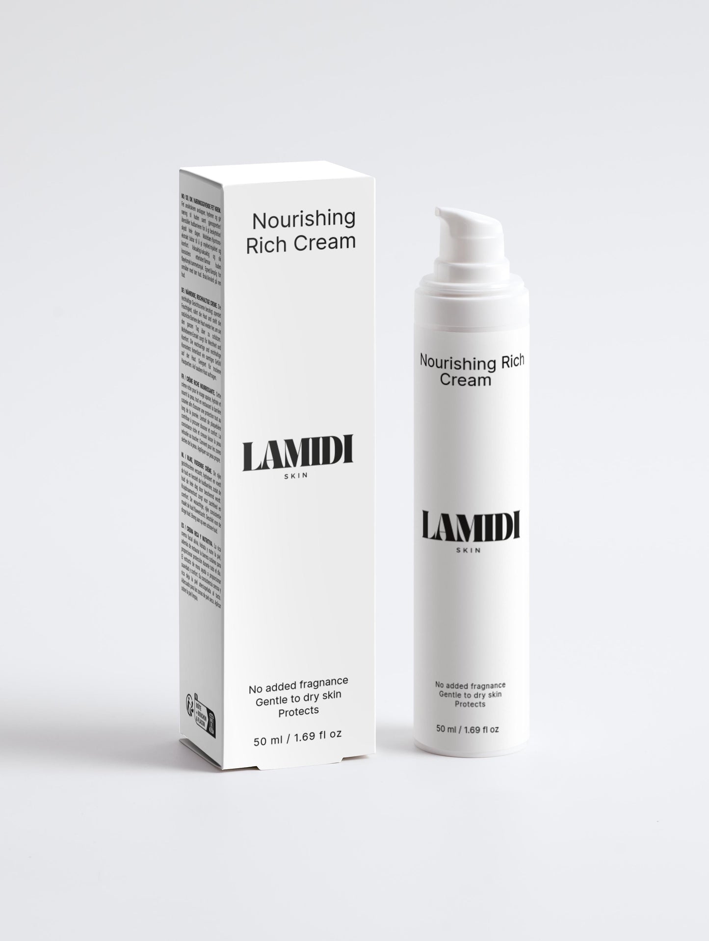 Premium ekovita Nourishing Rich Cream in einem eleganten Tiegel für trockene Haut von Lamidibeauty.