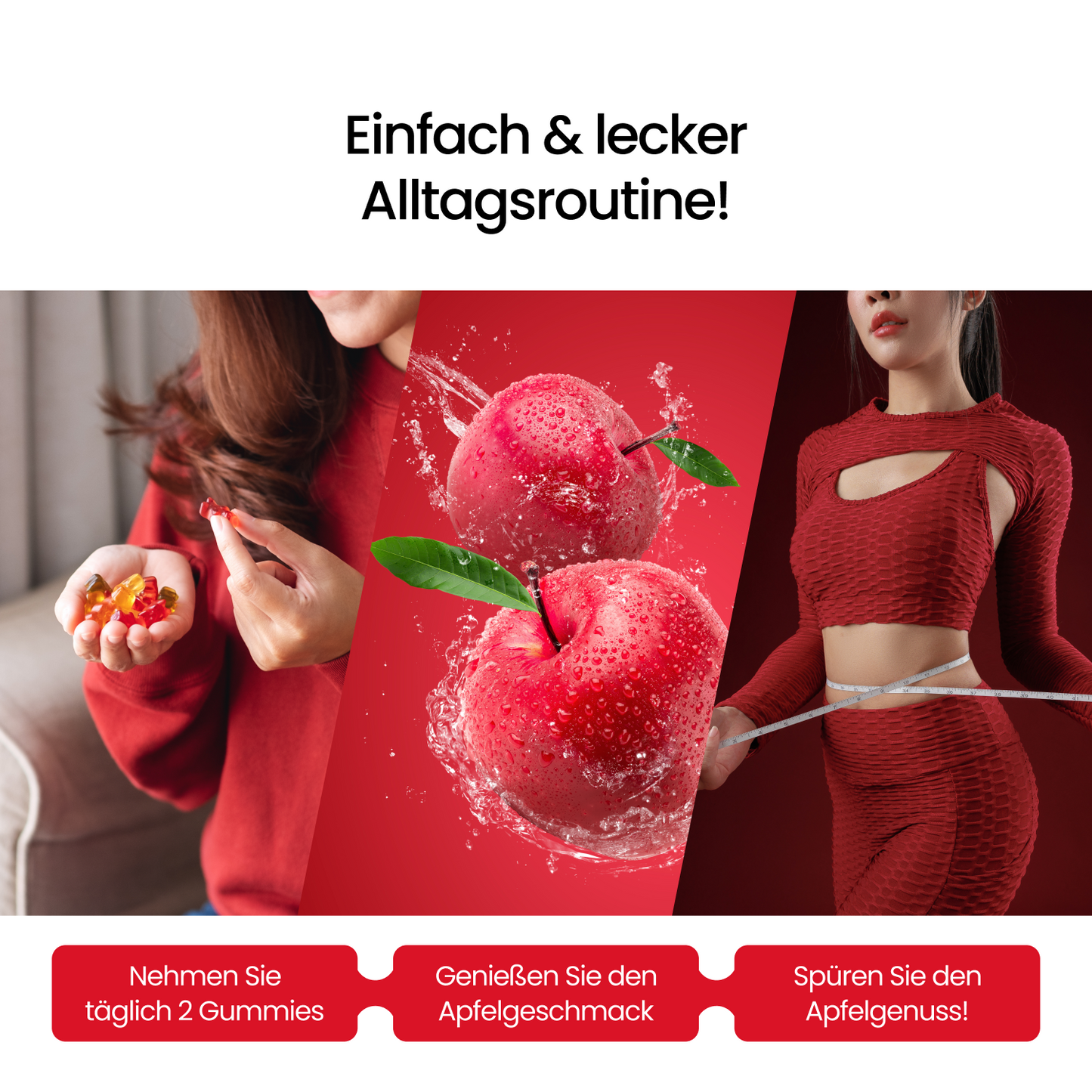 Apfelessig Gummibärchen mit Himbeergeschmack – vegan