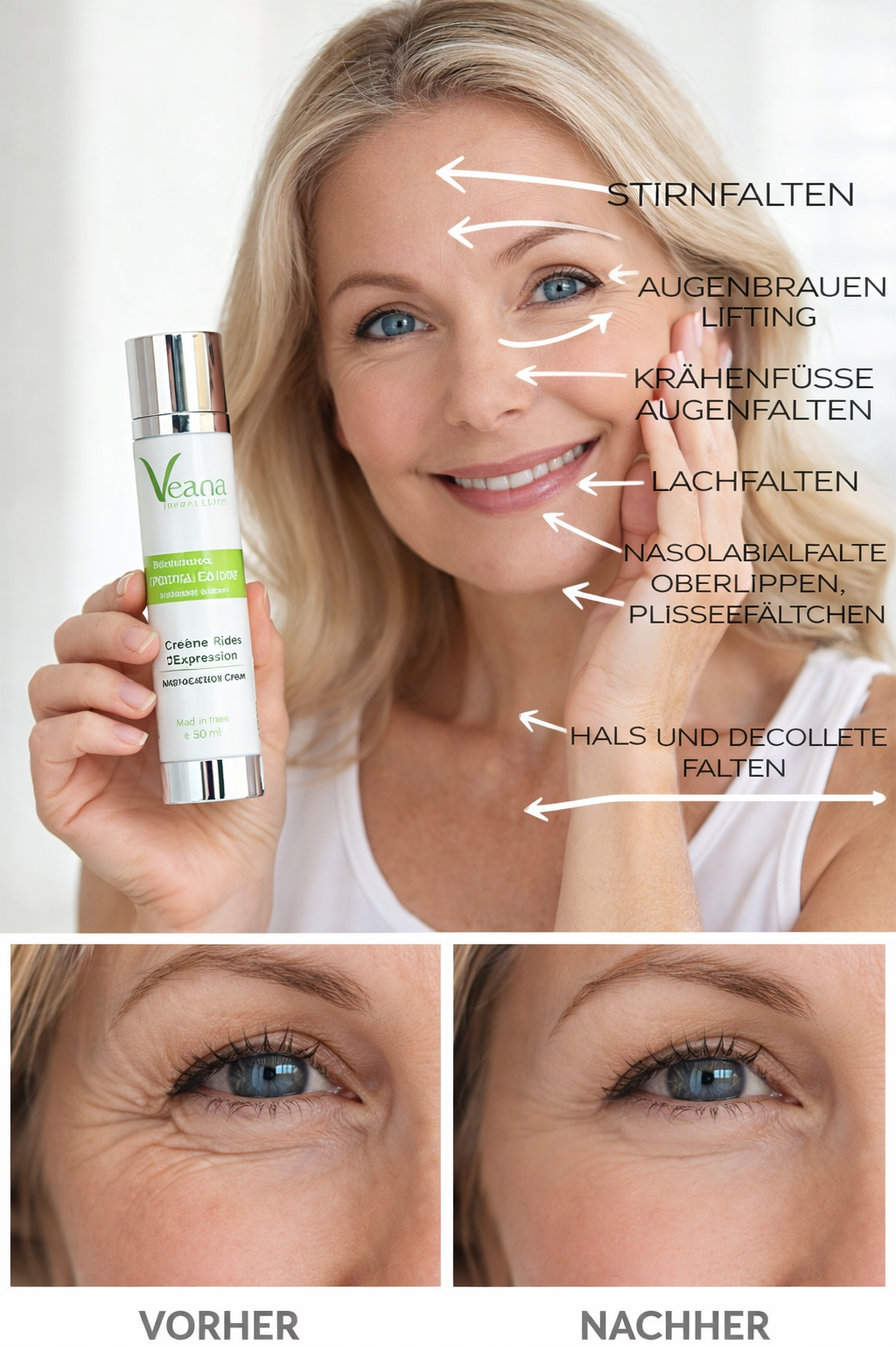 Argireline 10% Creme (50ml) mit Retinol und Vitamin E
