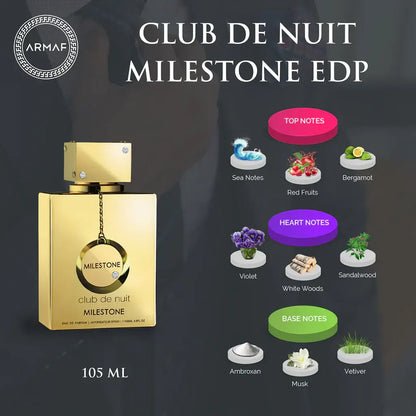 Detailansicht der Verpackung des Armaf Club De Nuit Milestone, stilvolles Design für einen Premium Duft.