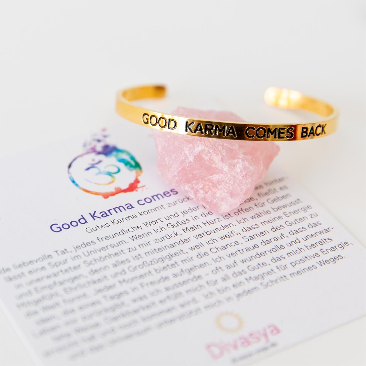 Karma Armband | vergoldet | Good Karma comes back