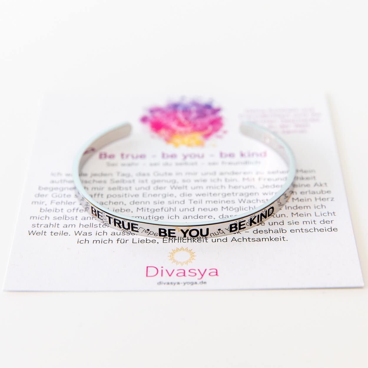 Armreif mit Gravur | Silber | "Be true - be you - be kind"