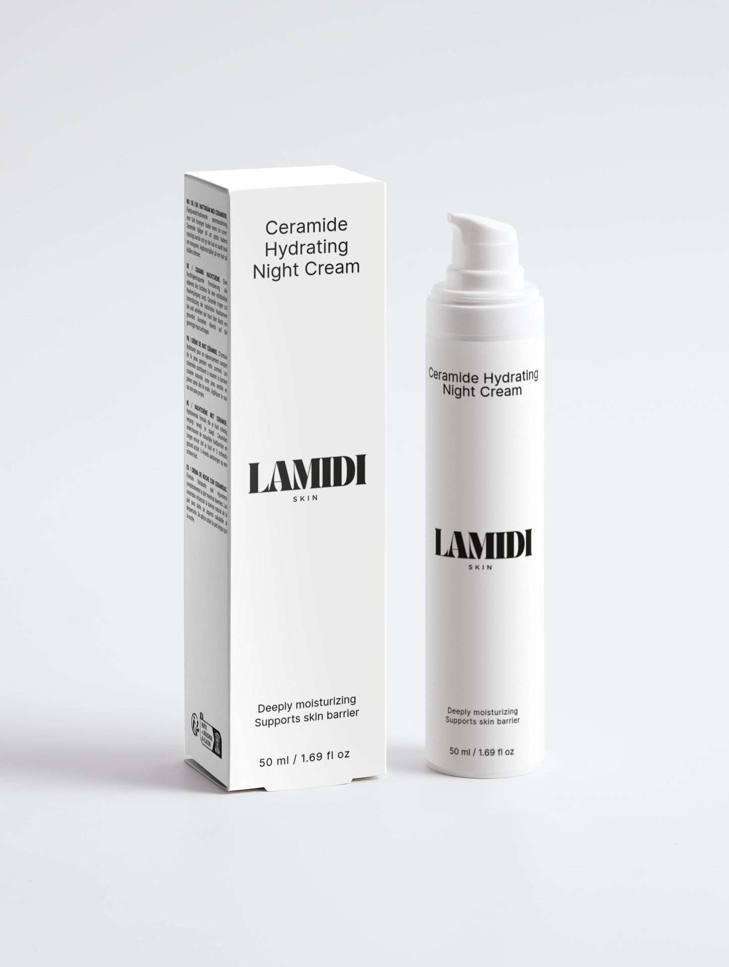 Ceramide Hydrating Night Cream von ekovita in stilvoller Verpackung, ideal für intensive Nachtpflege.