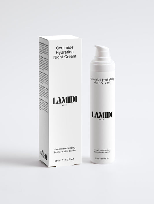 Ceramide Hydrating Night Cream von ekovita in stilvoller Verpackung, ideal für intensive Nachtpflege.