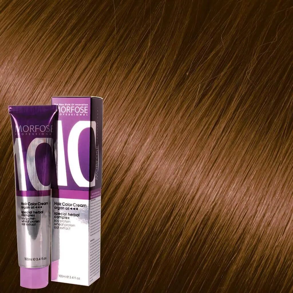 Gammasymbolik auf der Morfose Haarfarbe Creme Verpackung für den Konsumenten.