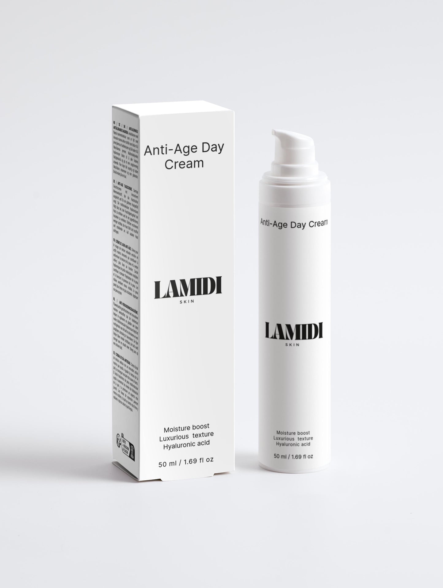 ekovita Anti-Age Day Cream 50ml in eleganter Verpackung für hochwertige Hautpflege mit Hyaluronsäure.