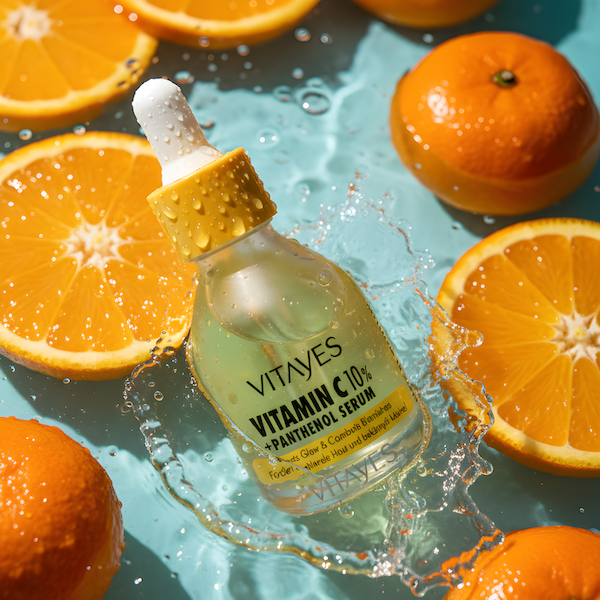 Anwendung des Glow Serums auf der Hand, zeigt die Textur und Entfaltung der hochwertigen Inhaltsstoffe.