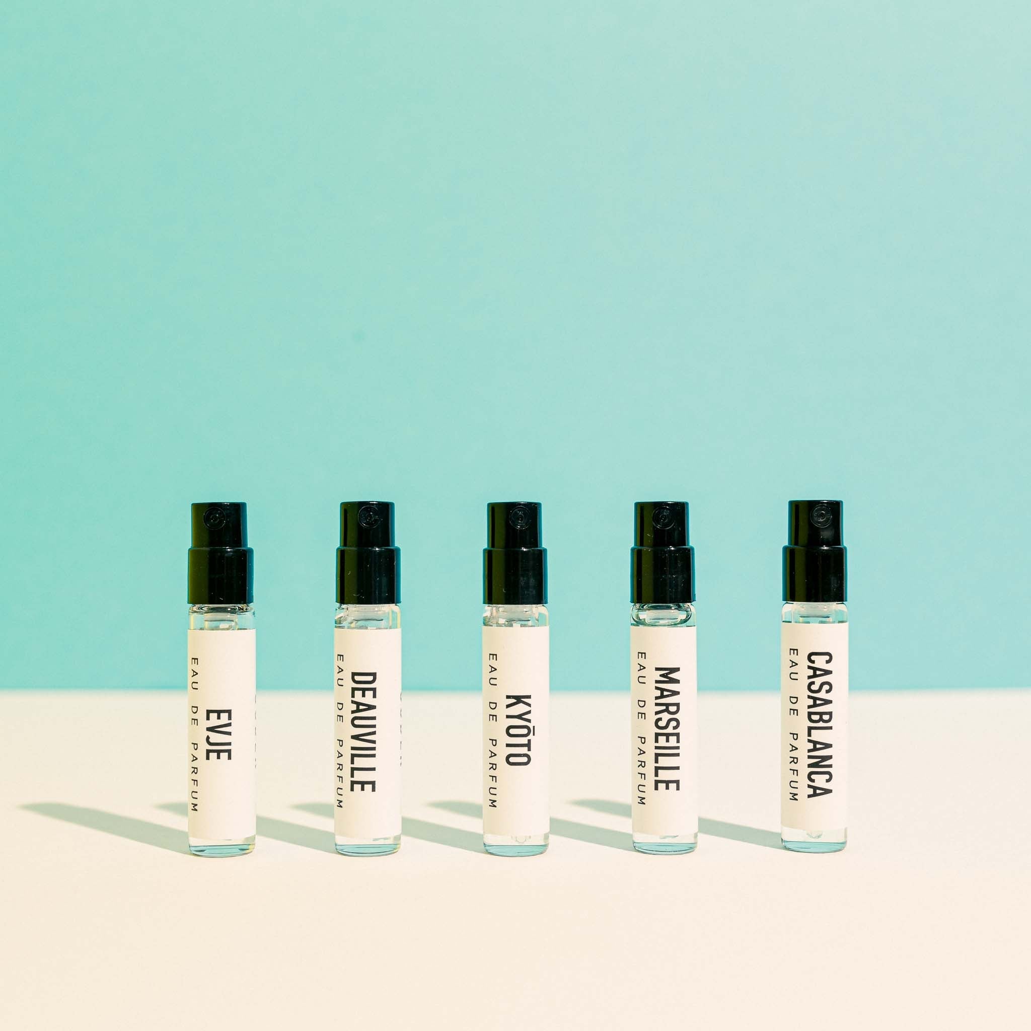 Ekovita Discovery Set mit vier Premium Aquatic Düften in eleganter Verpackung von sober, vegan und tierversuchsfrei.