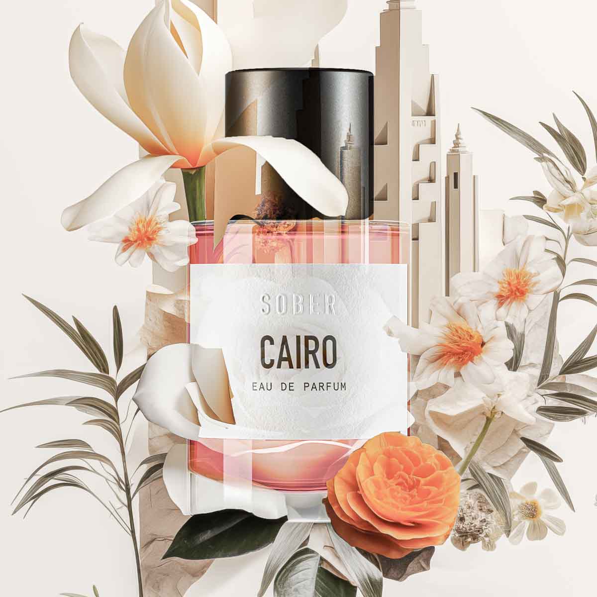 Nahaufnahme des CAIRO Eau de Parfum Flacons mit edlem Design und hochwertiger Duftkomposition.
