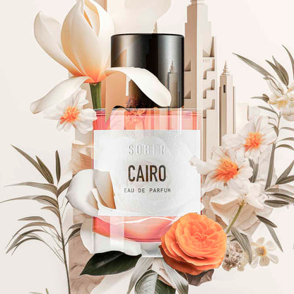 Nahaufnahme des CAIRO Eau de Parfum Flacons mit edlem Design und hochwertiger Duftkomposition.