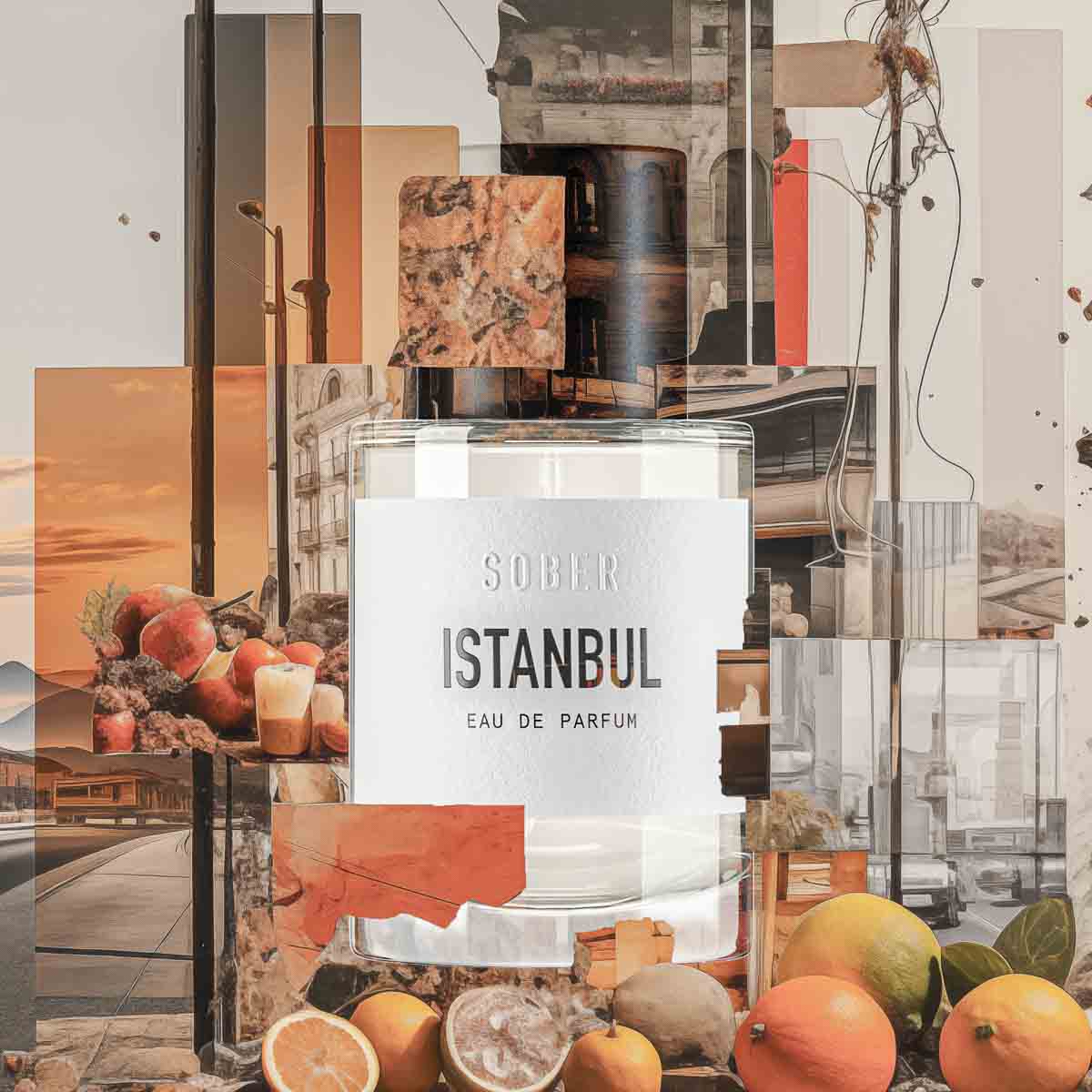 Nahaufnahme der eleganten Verpackung von ISTANBUL Eau de Parfum, ideal als Geschenk.